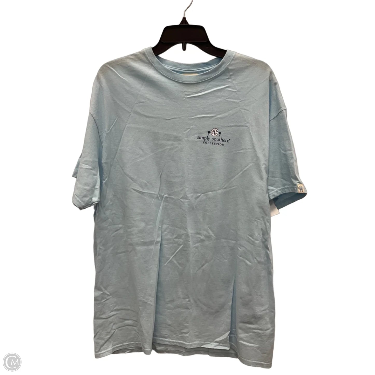 Top Short Sleeve Basic By Simply Southern In Blue, Size: Xl