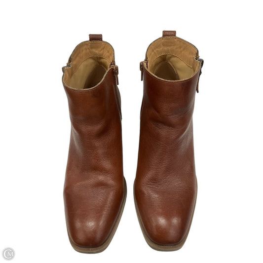 Boots Ankle Heels By Crown Vintage In Brown, Size: 8.5