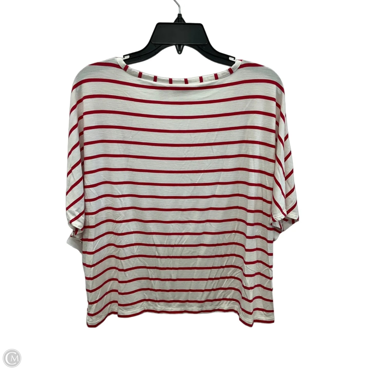 Top Short Sleeve By Zenergy By Chicos In Striped Pattern, Size: L