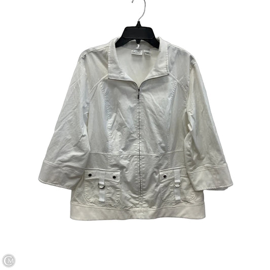 Coat Raincoat By Zenergy By Chicos In White, Size: 3x