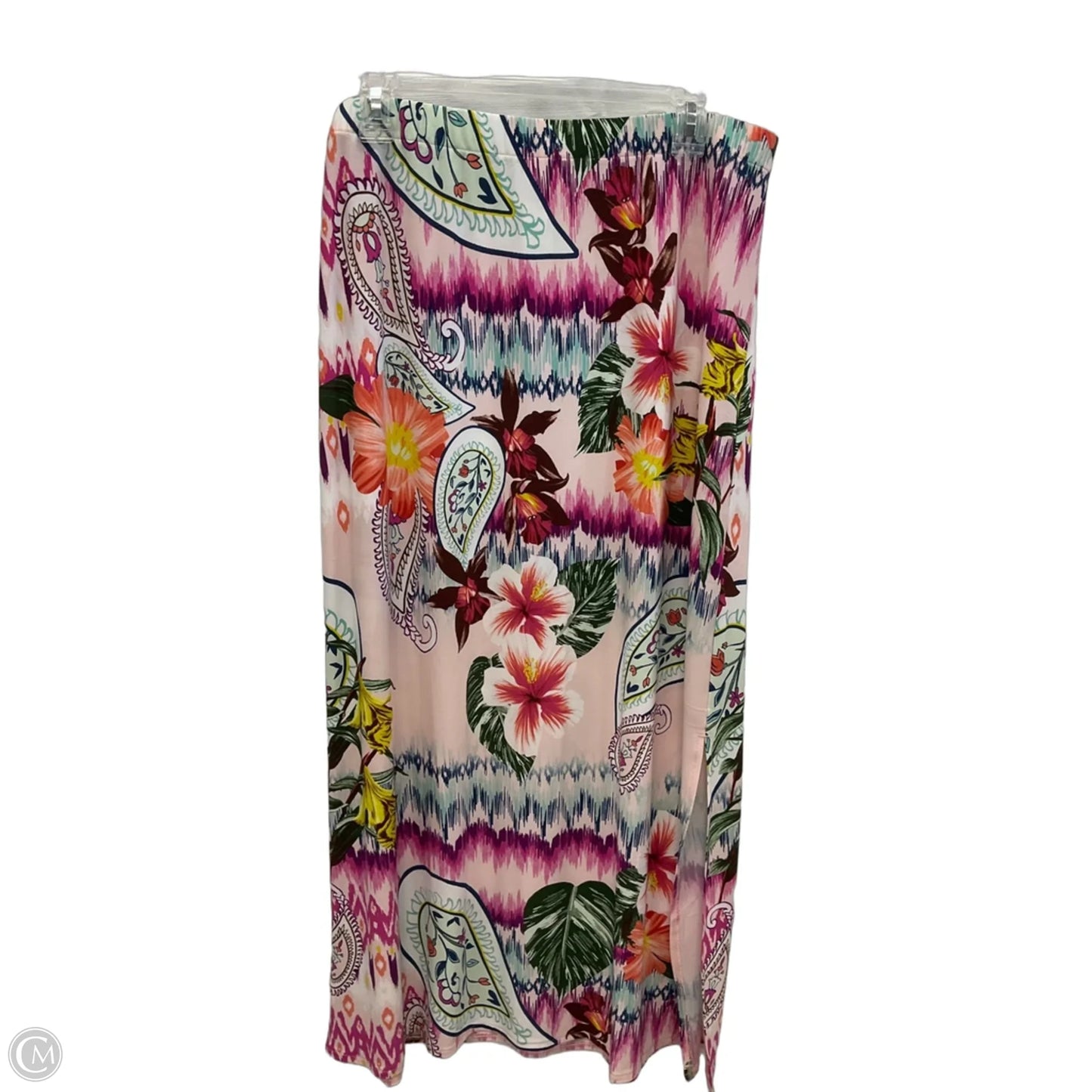 Skirt Maxi By Chicos In Floral Print, Size: L