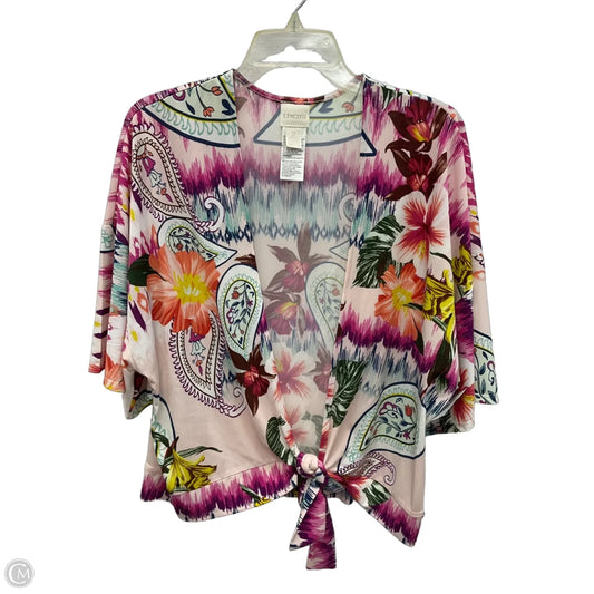 Top Short Sleeve By Chicos In Floral Print, Size: L