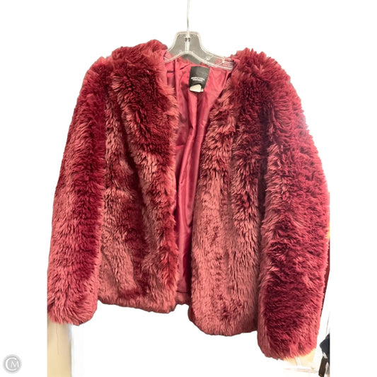Coat Faux Fur & Sherpa By Simply Vera In Maroon, Size: Xs