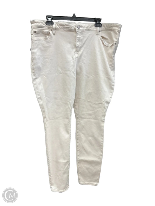 Jeans Skinny By Gap In White Denim, Size: 18