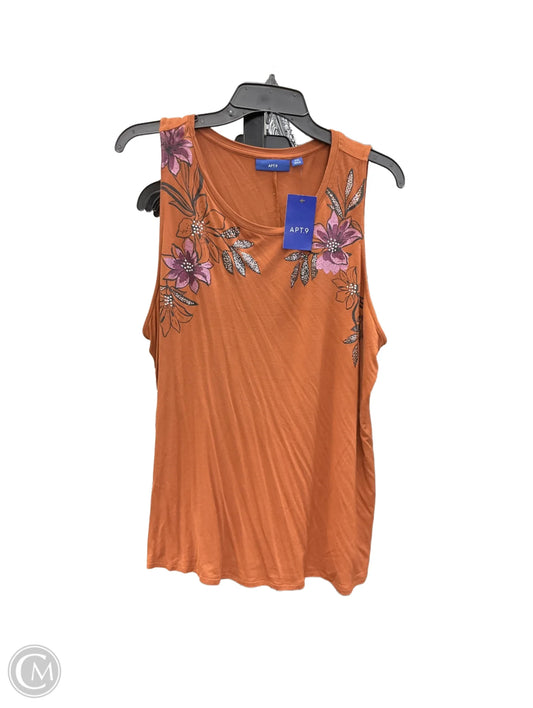 Top Sleeveless By Apt 9 In Brown, Size: Xxl