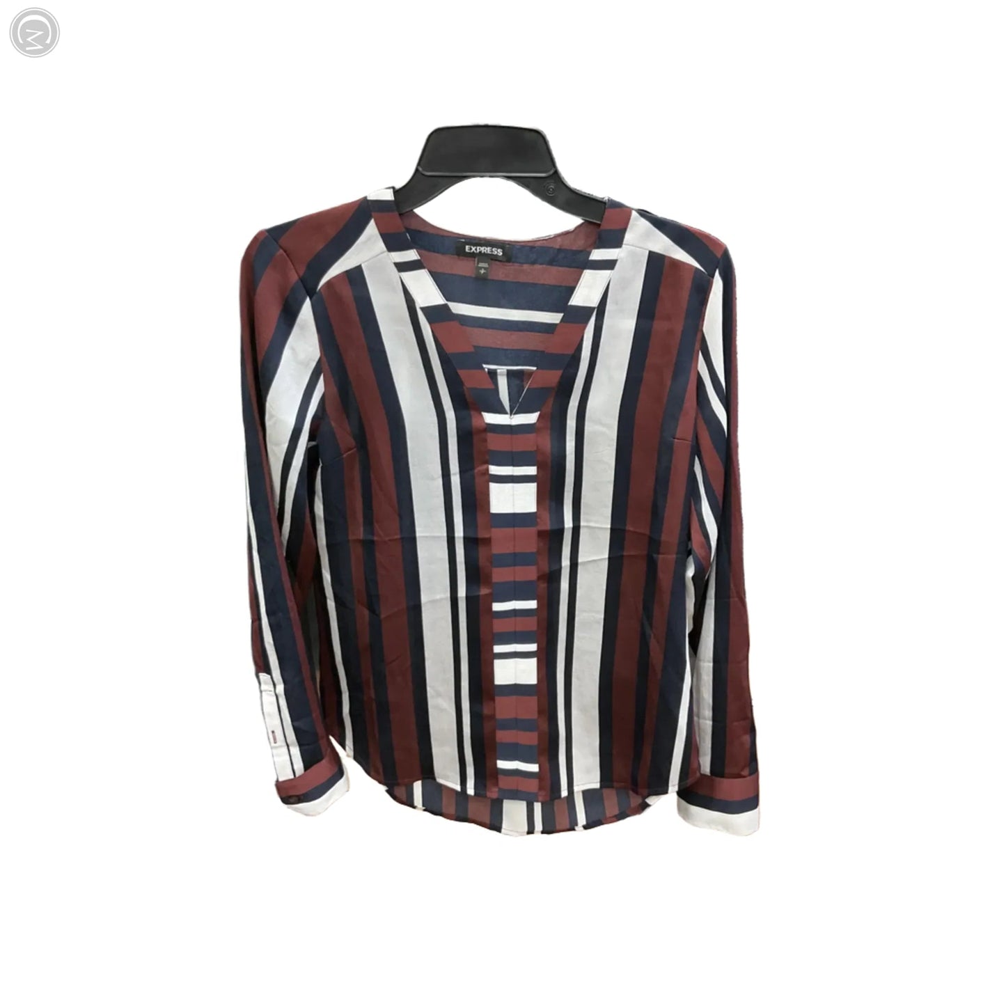 Top Long Sleeve By Express In Striped Pattern, Size: S