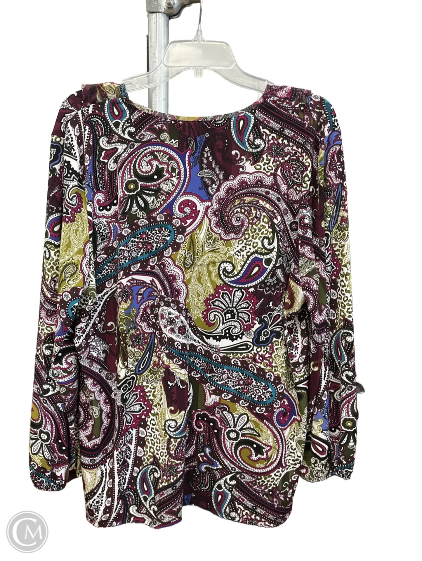 Top Long Sleeve By Chicos In Multi-colored, Size: Xl