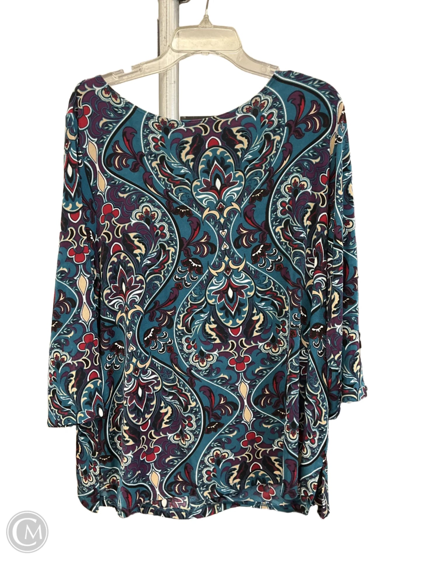 Top Long Sleeve By Chicos In Multi-colored, Size: Xl