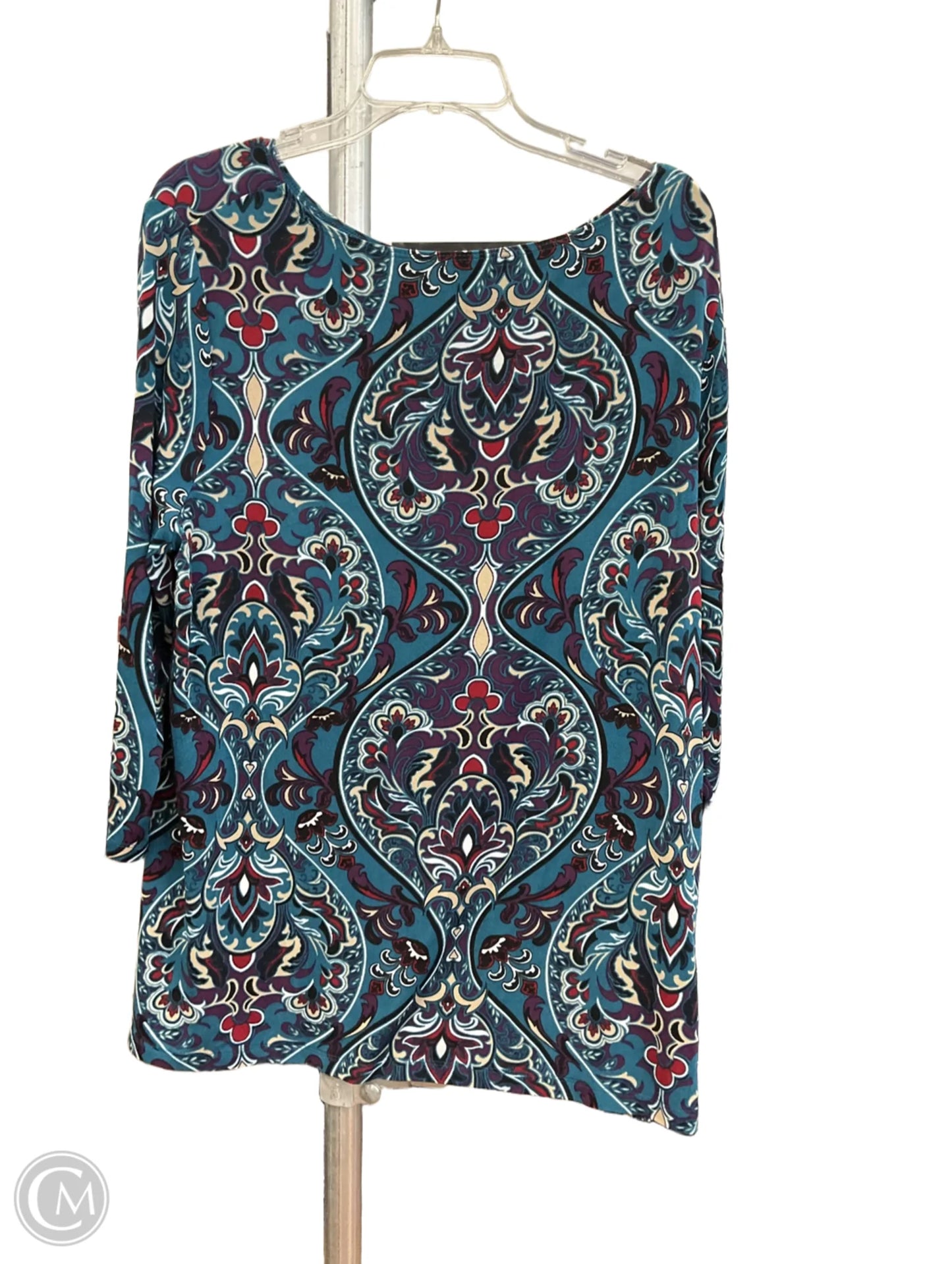 Top Long Sleeve By Chicos In Multi-colored, Size: Xl