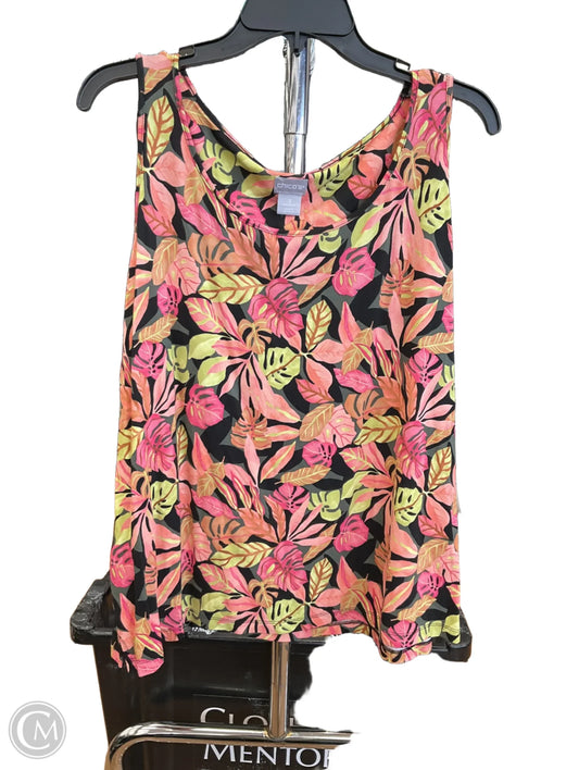 Top Sleeveless By Chicos In Floral Print, Size: Xl