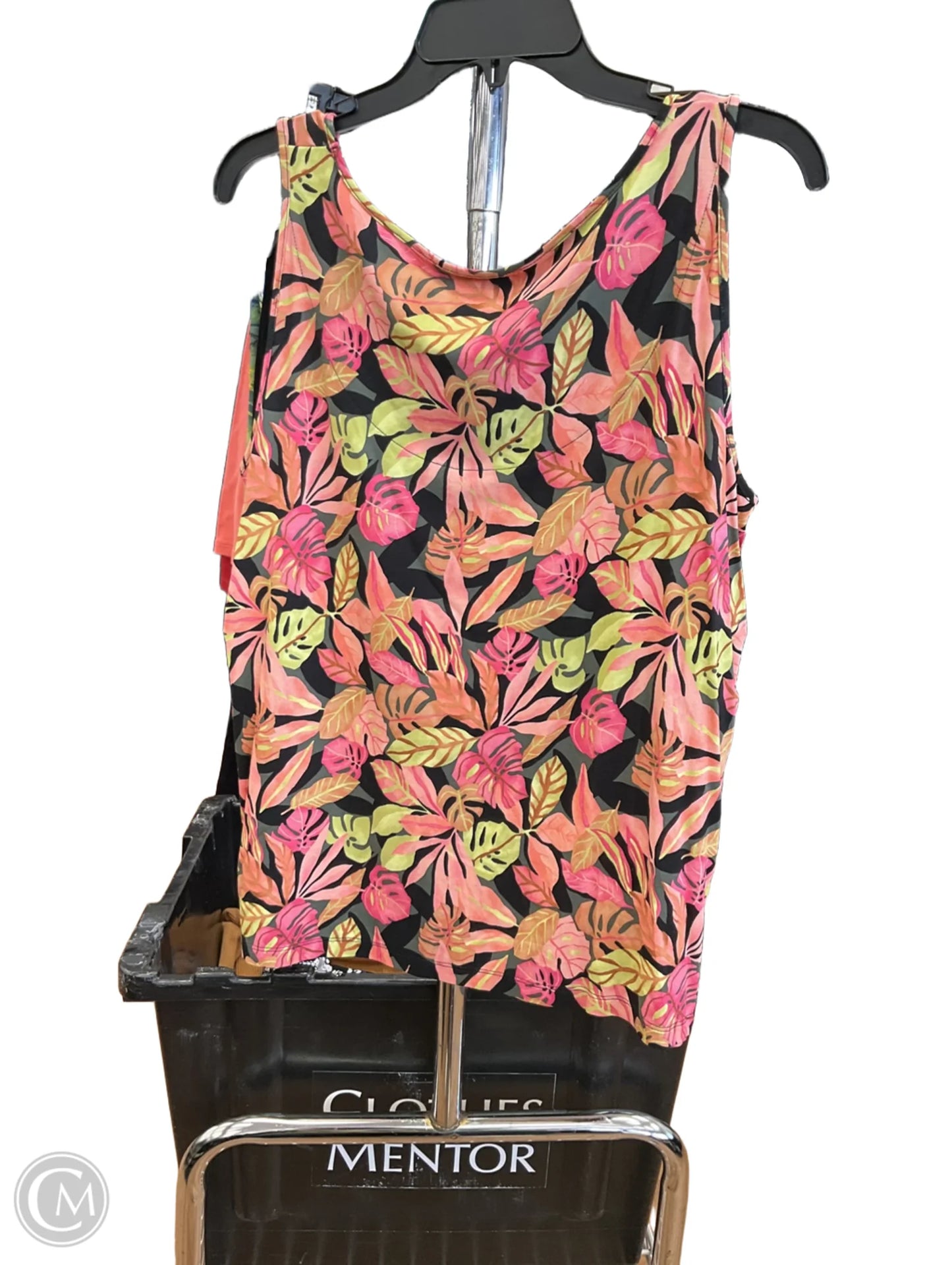 Top Sleeveless By Chicos In Floral Print, Size: Xl