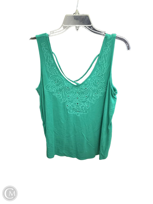 Top Sleeveless By Daytrip In Green, Size: L