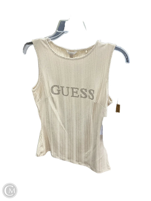 Top Sleeveless By Guess In Tan, Size: L