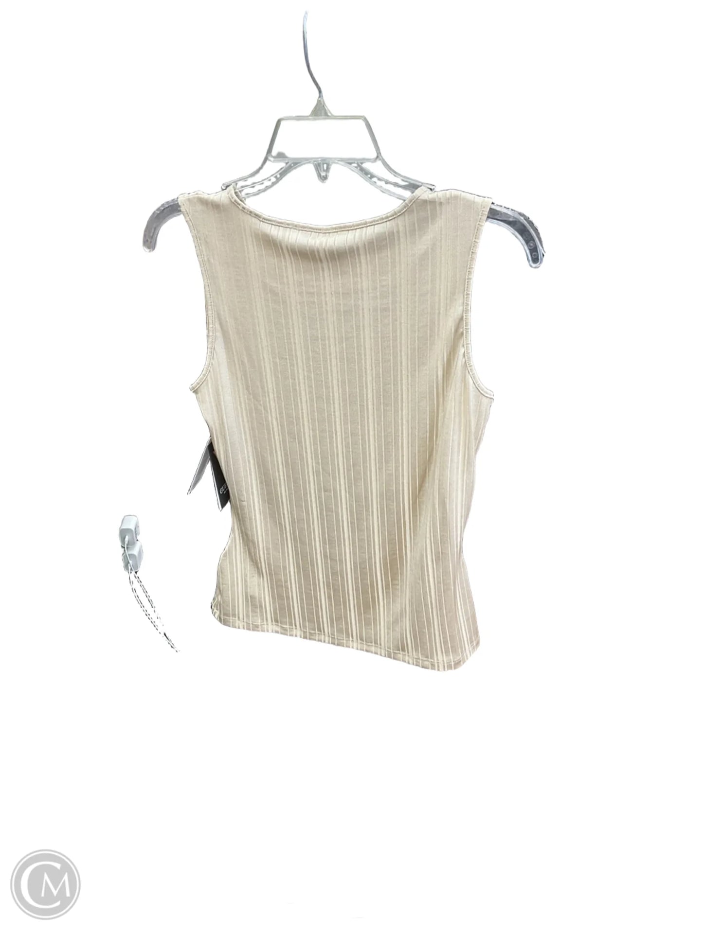 Top Sleeveless By Guess In Tan, Size: L