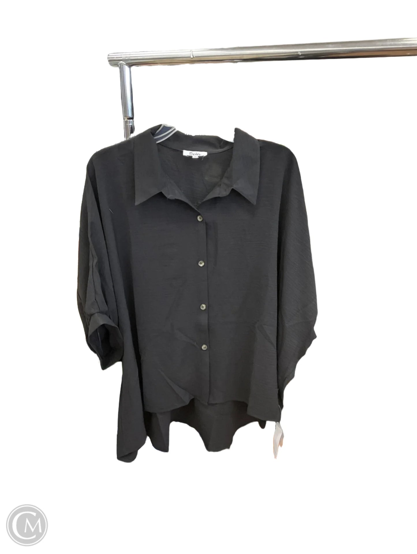 Top Short Sleeve By Spin In Black, Size: L