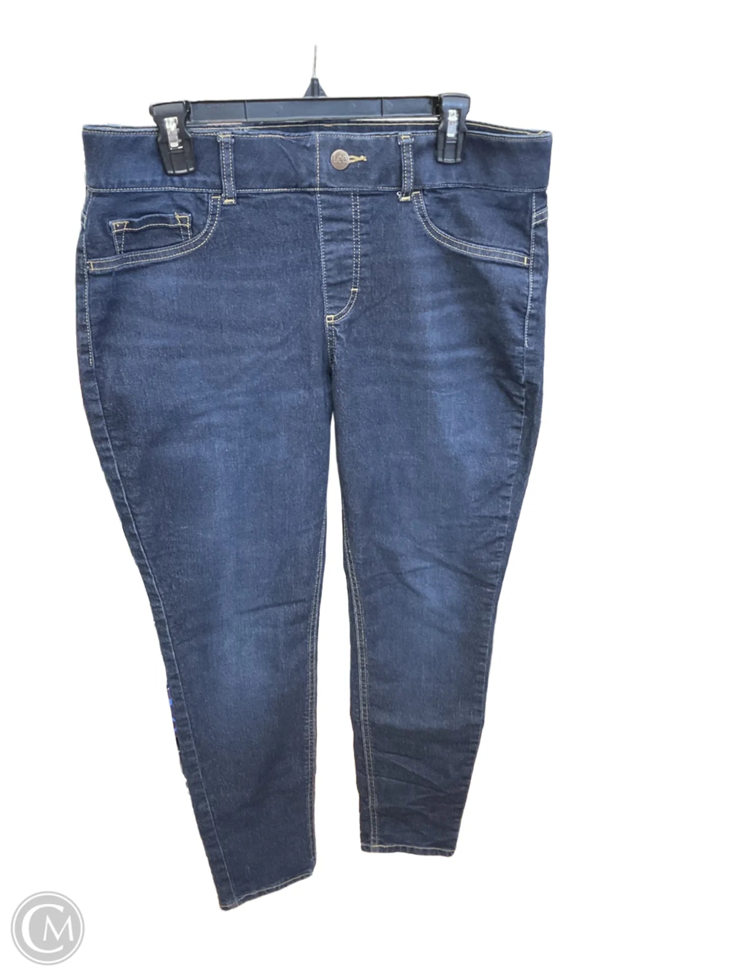 Jeans Skinny By Lee In Blue Denim, Size: L