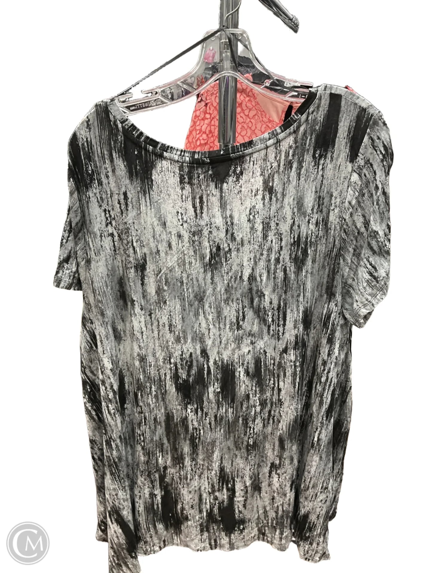 Top Short Sleeve By Cynthia Rowley In Black & White, Size: 2x