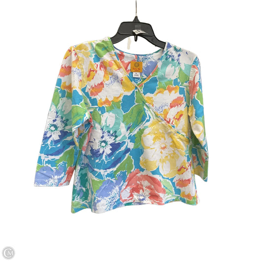 Top 3/4 Sleeve By Ruby Rd In Floral Print, Size: Lp