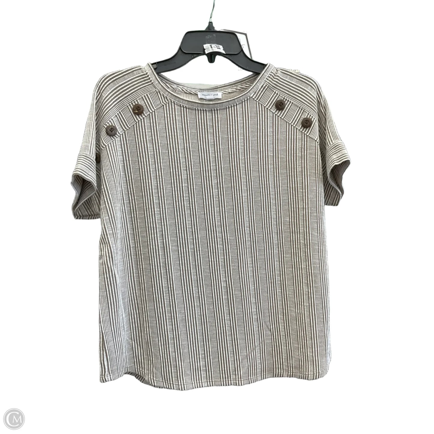 Top Short Sleeve By West Bound In Striped Pattern, Size: S