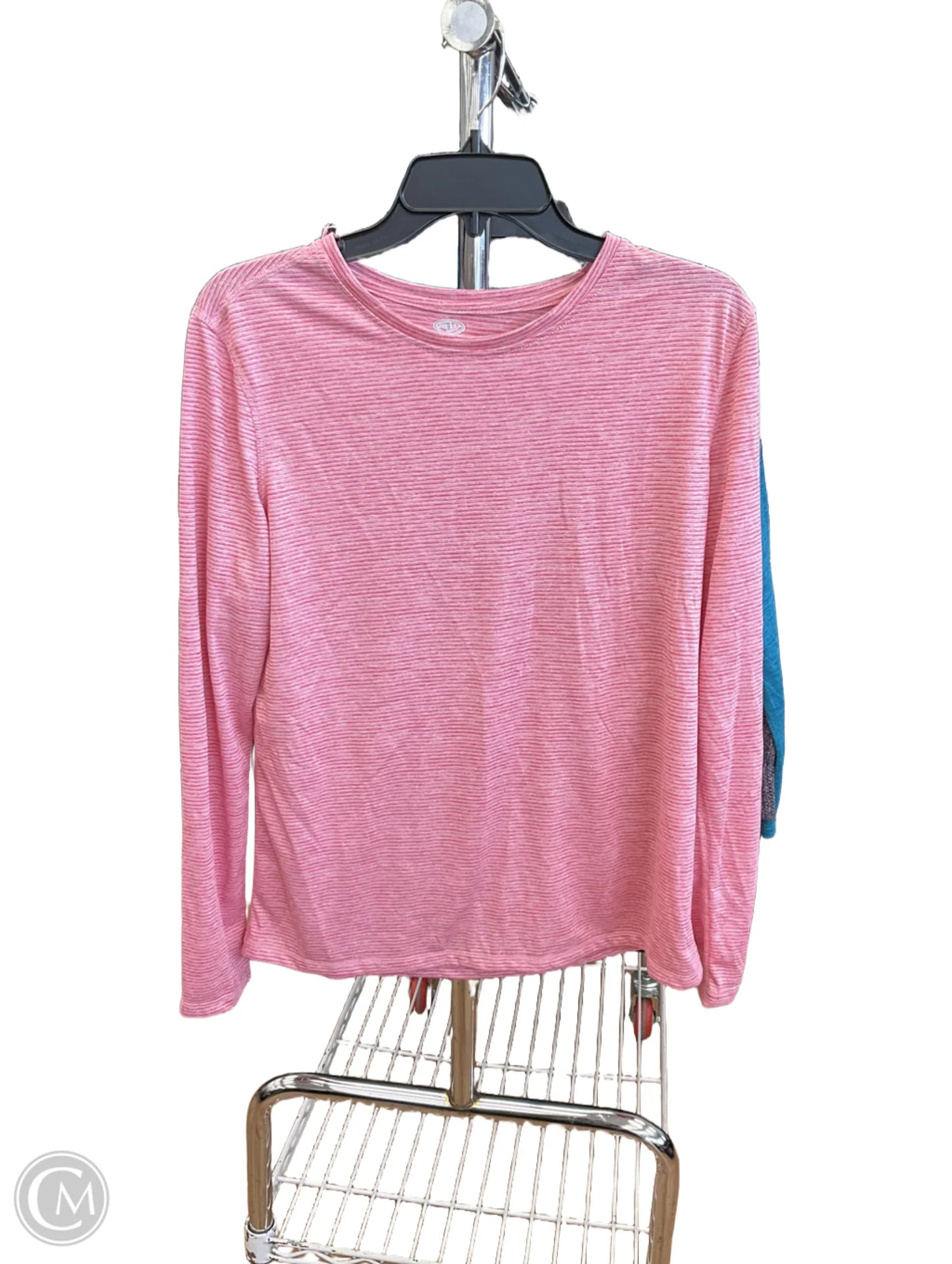 Athletic Top Long Sleeve Collar By Athletic Works In Pink, Size: M