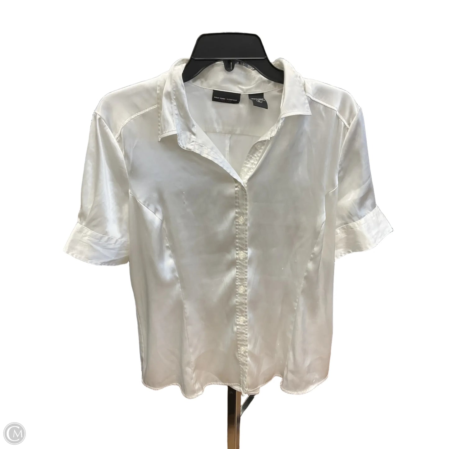 Top Short Sleeve By New York And Co In White, Size: L