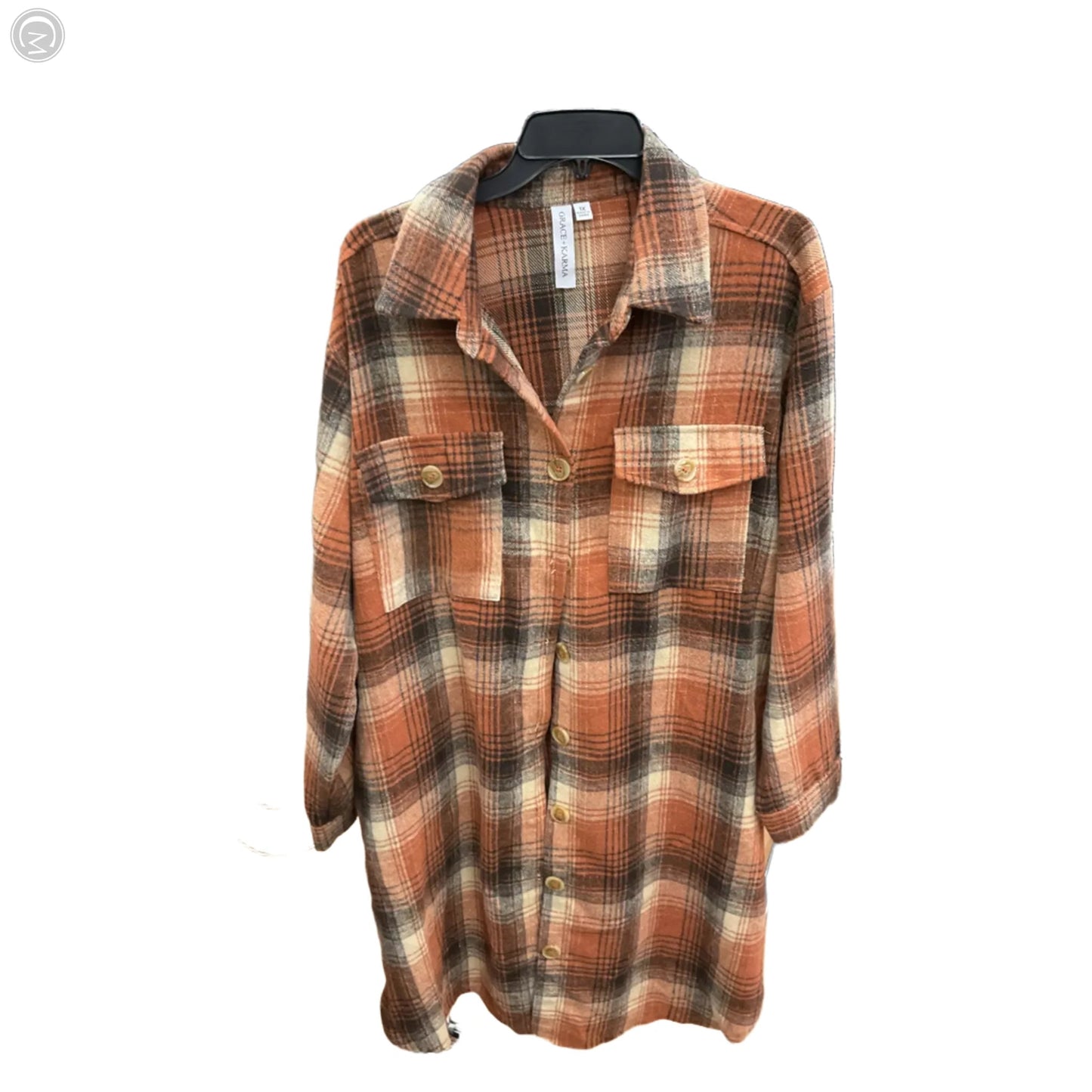 Jacket Shirt By Clothes Mentor In Plaid Pattern, Size: 1x