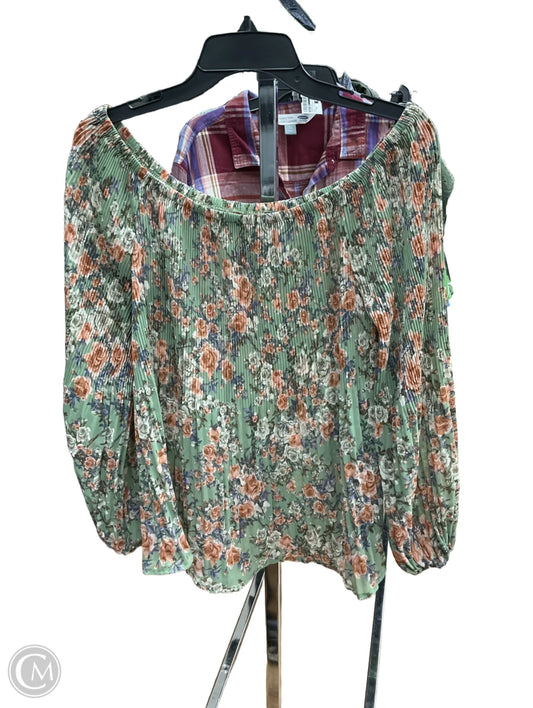 Top Long Sleeve By Oddi In Green, Size: M