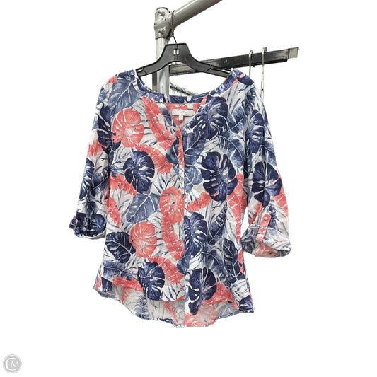 Top 3/4 Sleeve By Coral Bay In Floral Print, Size: Xlp