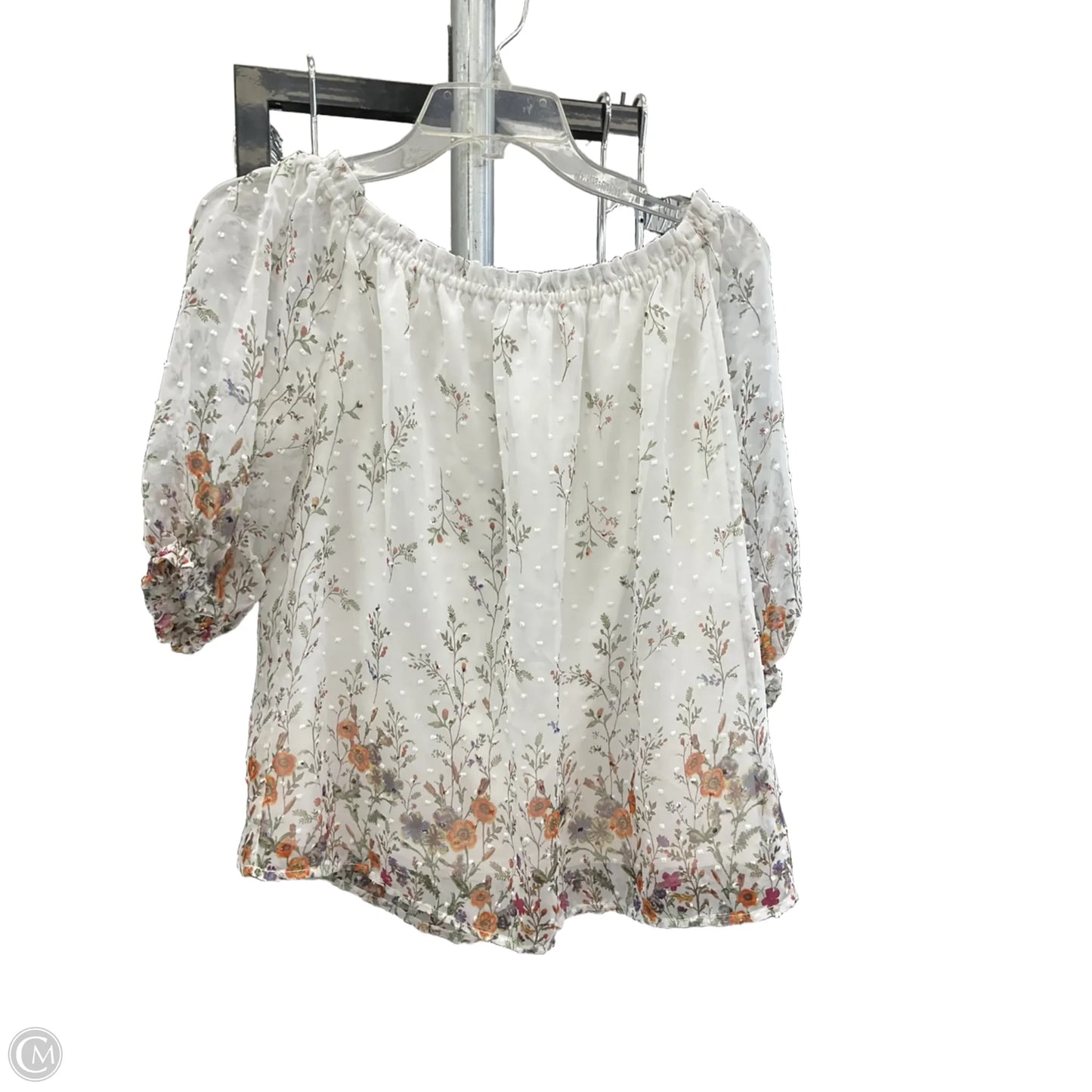 Top 3/4 Sleeve By Clothes Mentor In Floral Print, Size: M