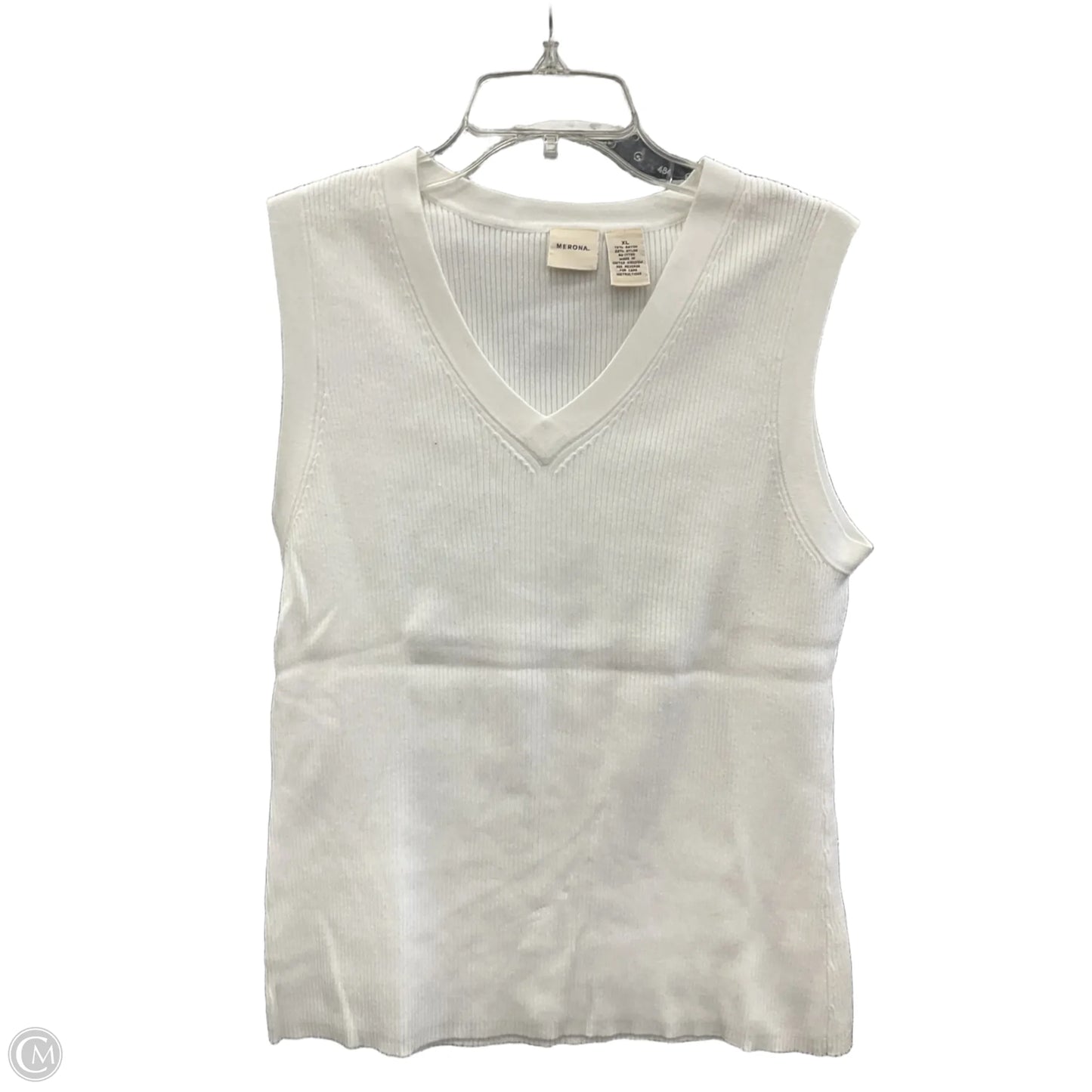 Vest Sweater By Merona In White, Size: Xl