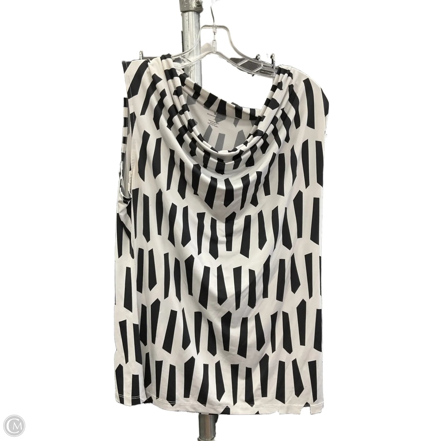 Top Sleeveless By Worthington In Black & White, Size: L