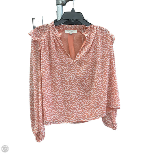 Top Long Sleeve By Loft In Peach, Size: Xs