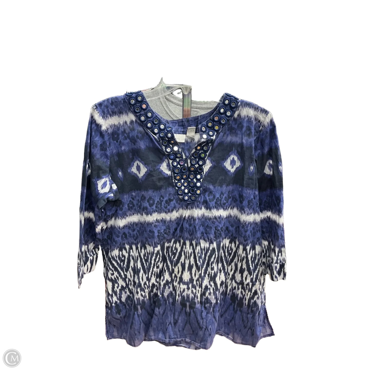 Top Long Sleeve By Chicos In Blue, Size: L