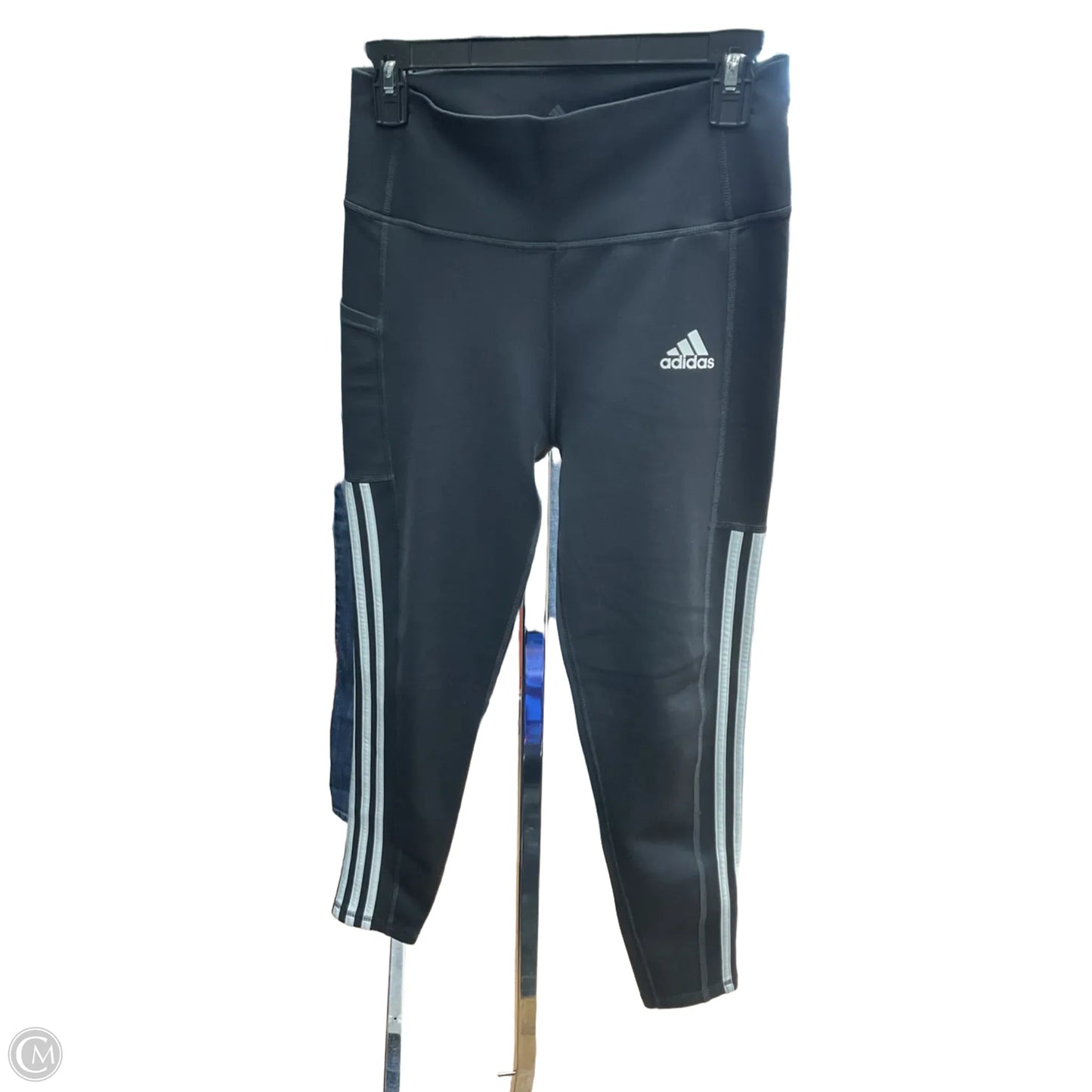 Athletic Leggings By Adidas In Grey, Size: M