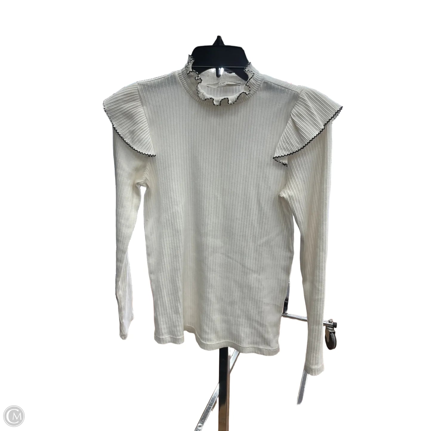 Top Long Sleeve By Loft In White, Size: M