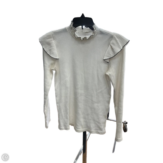 Top Long Sleeve By Loft In White, Size: M