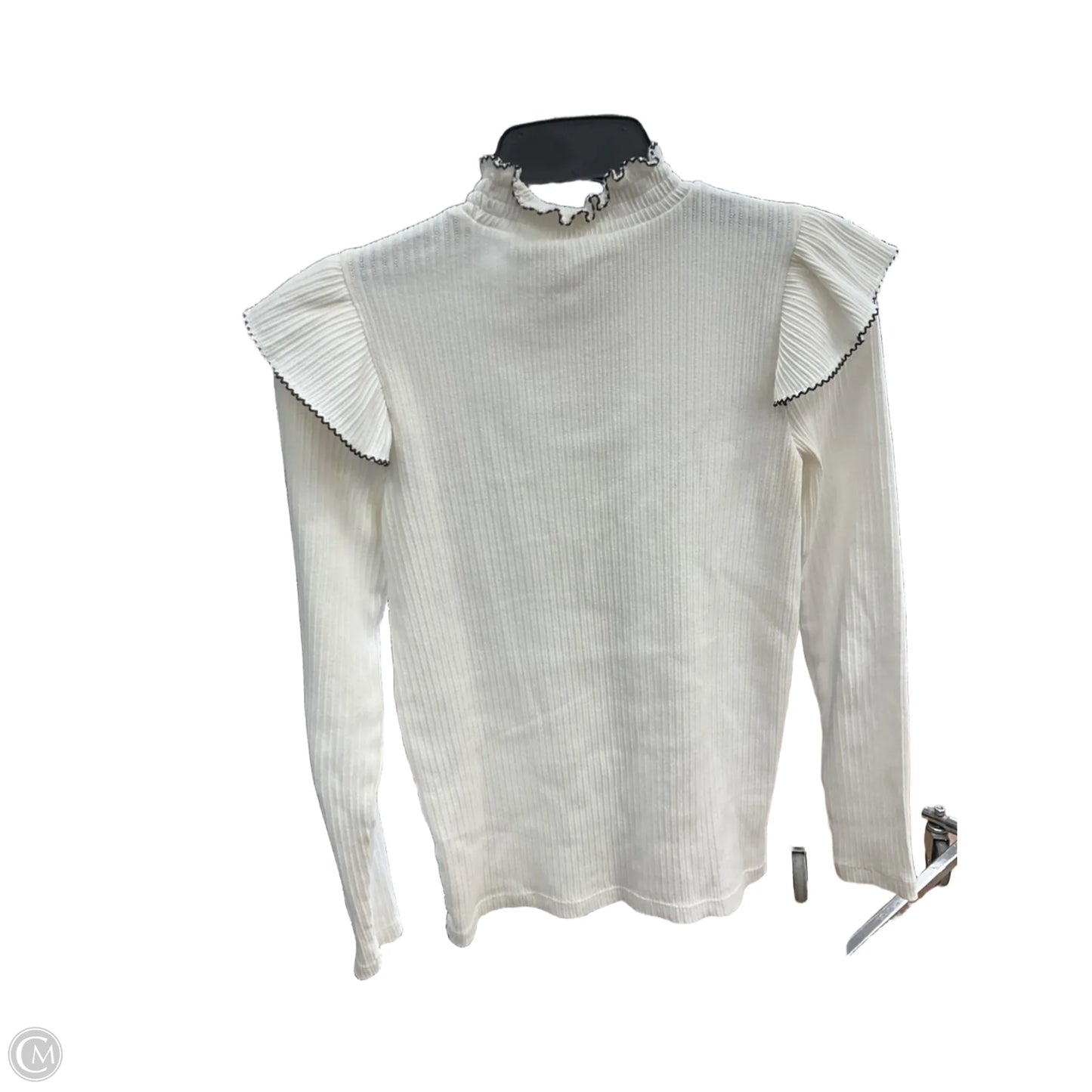 Top Long Sleeve By Loft In White, Size: M