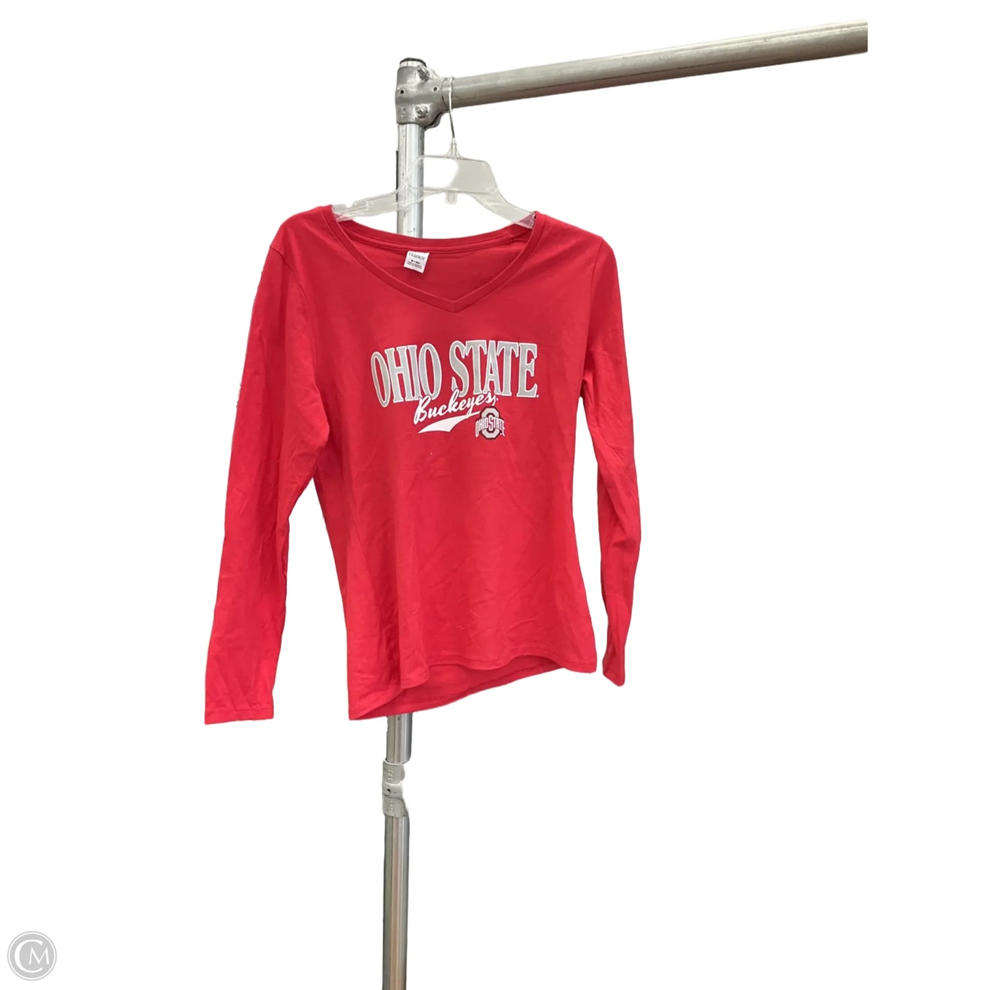 Top Long Sleeve By Hanes In Red, Size: S