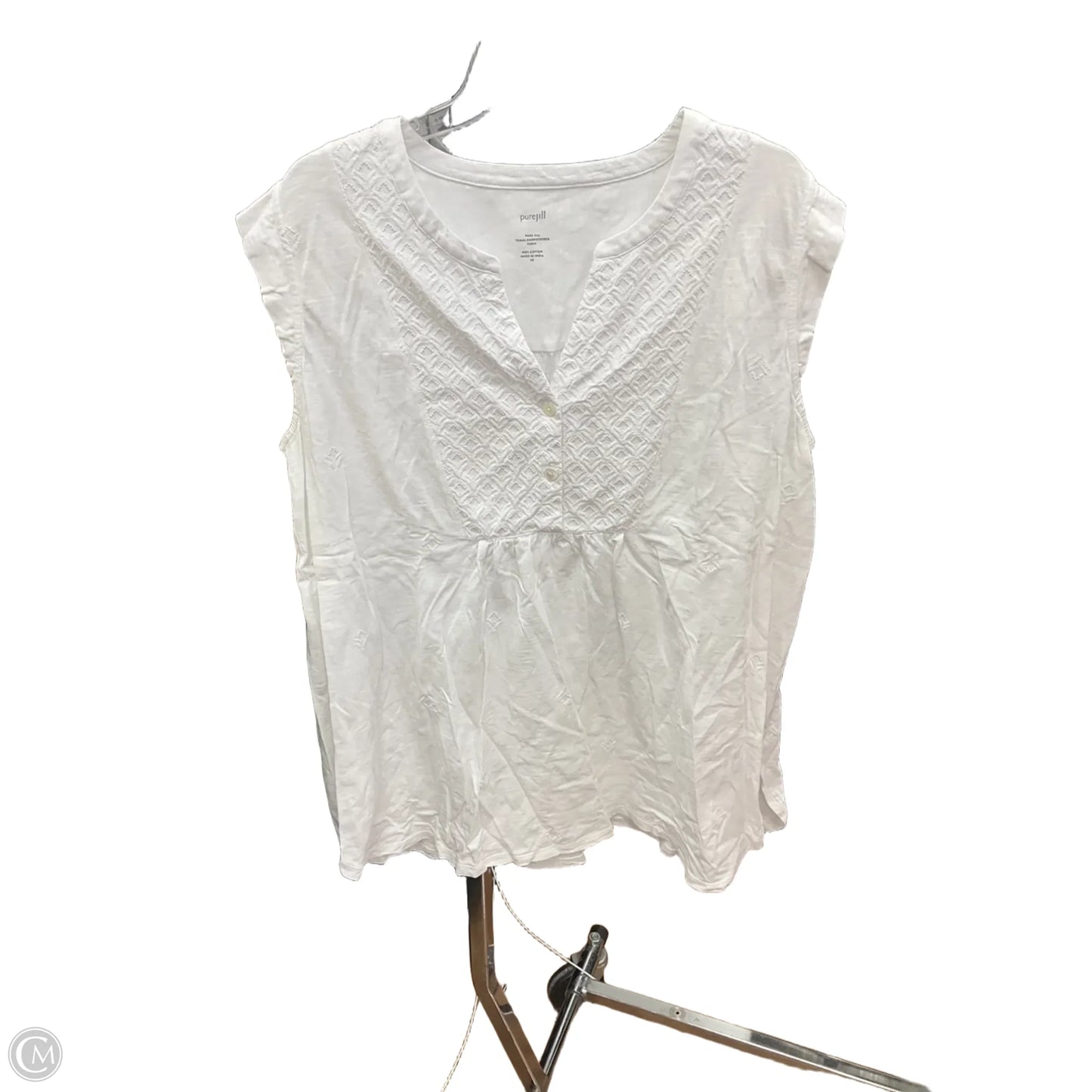 Top Sleeveless By J. Jill In White, Size: 2x