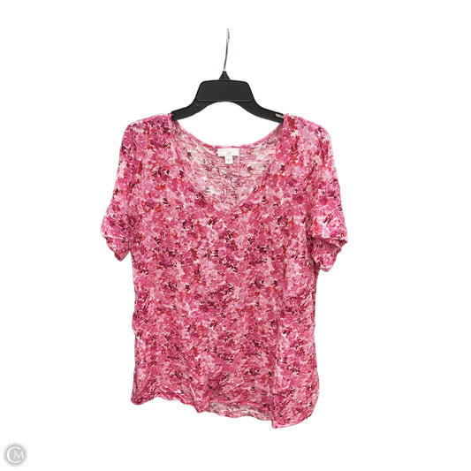 Top Short Sleeve By J. Jill In Floral Print, Size: Xl