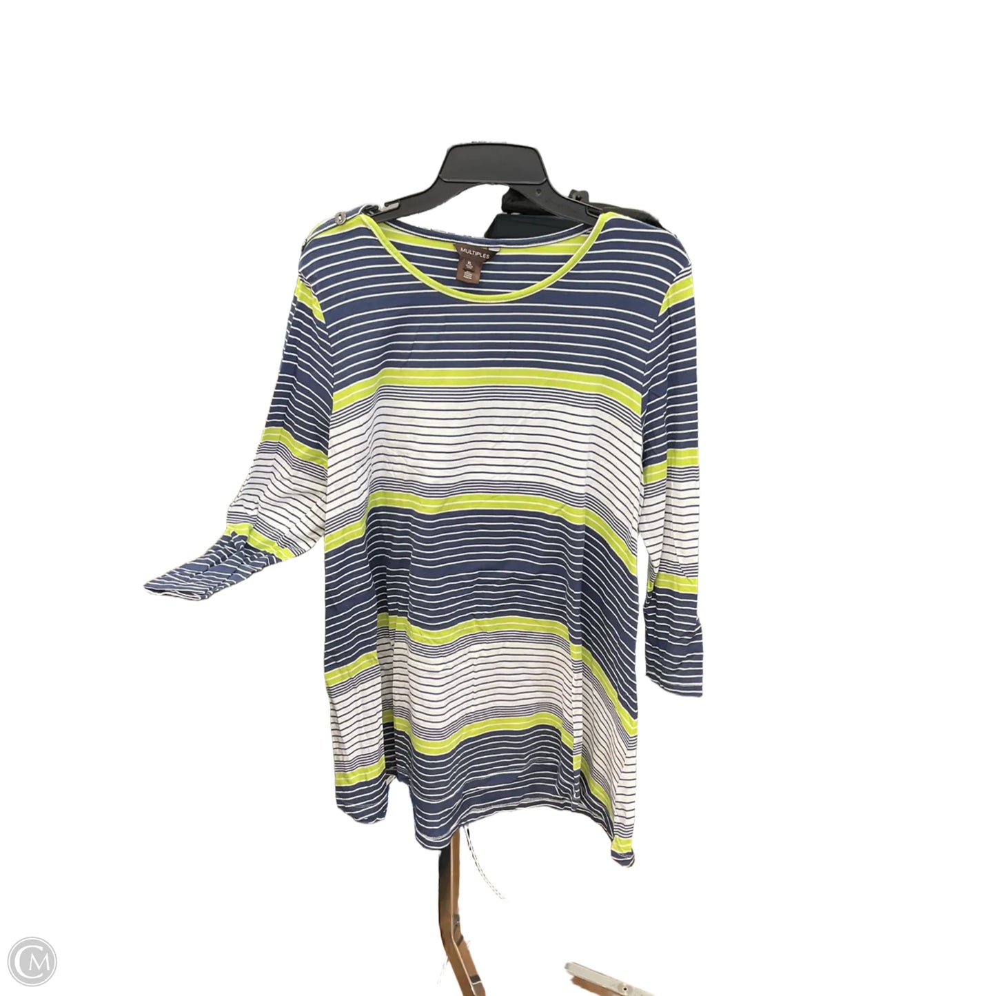 Top Long Sleeve By Multiples In Striped Pattern, Size: Xl