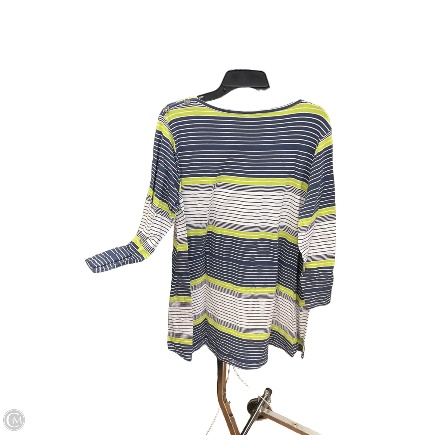 Top Long Sleeve By Multiples In Striped Pattern, Size: Xl