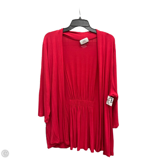 Cardigan By Charter Club In Red, Size: 1x