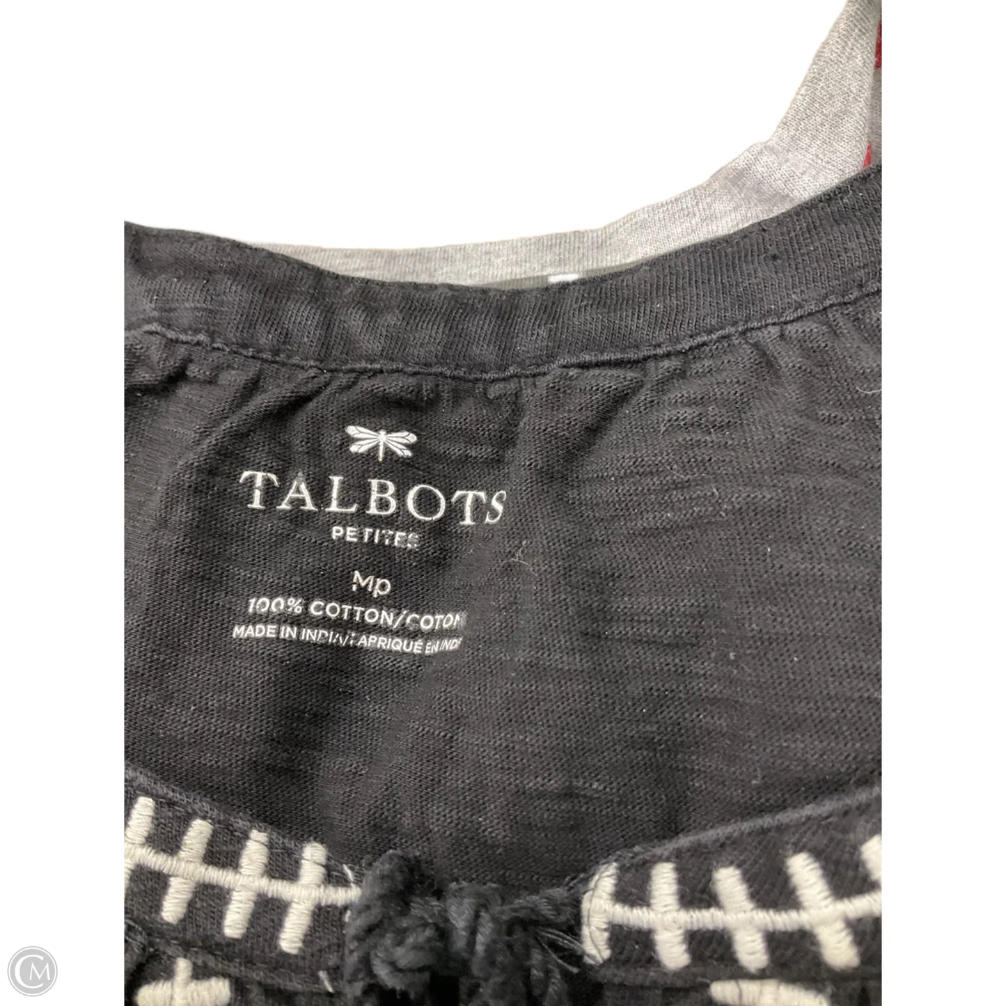 Top Short Sleeve By Talbots In Black, Size: Mp