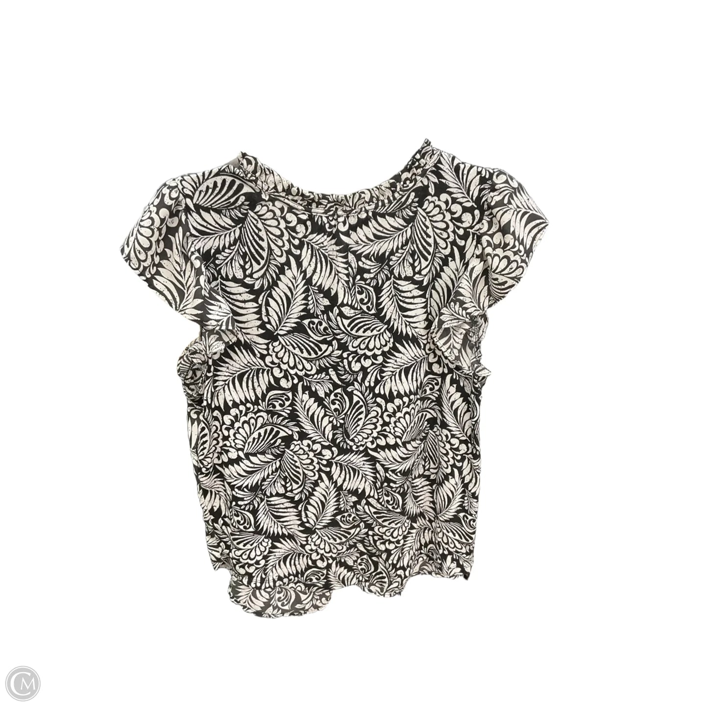 Top Sleeveless By Loft In Black & White, Size: L