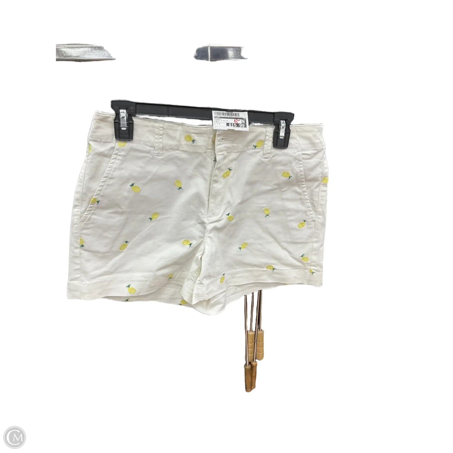 Shorts By Loft In White & Yellow, Size: 2