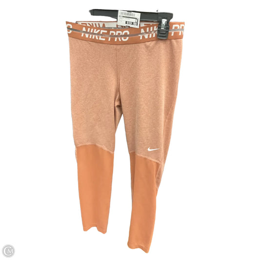 Athletic Leggings By Nike In Orange, Size: S