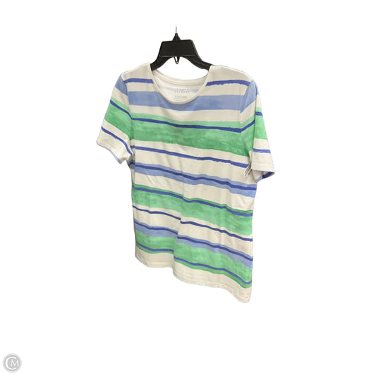 Top Short Sleeve By Talbots In Striped Pattern, Size: L