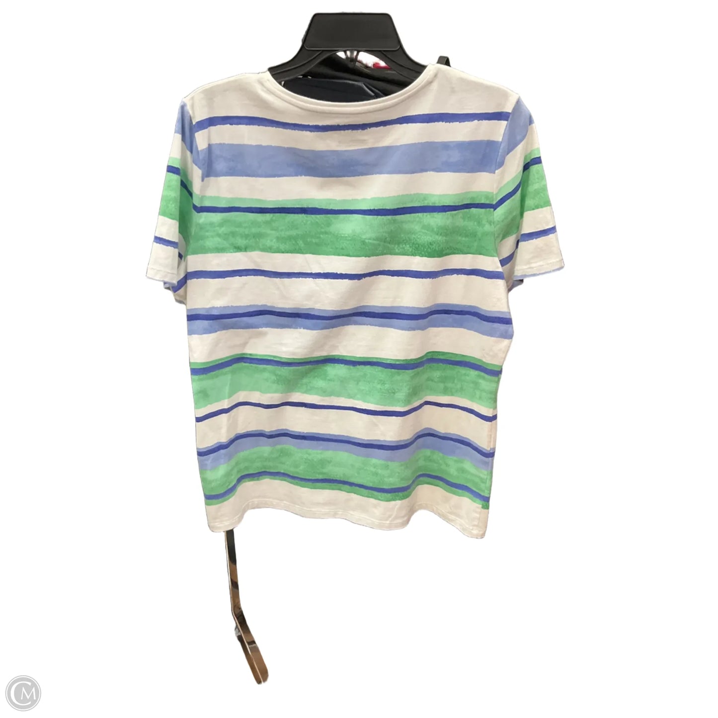 Top Short Sleeve By Talbots In Striped Pattern, Size: L