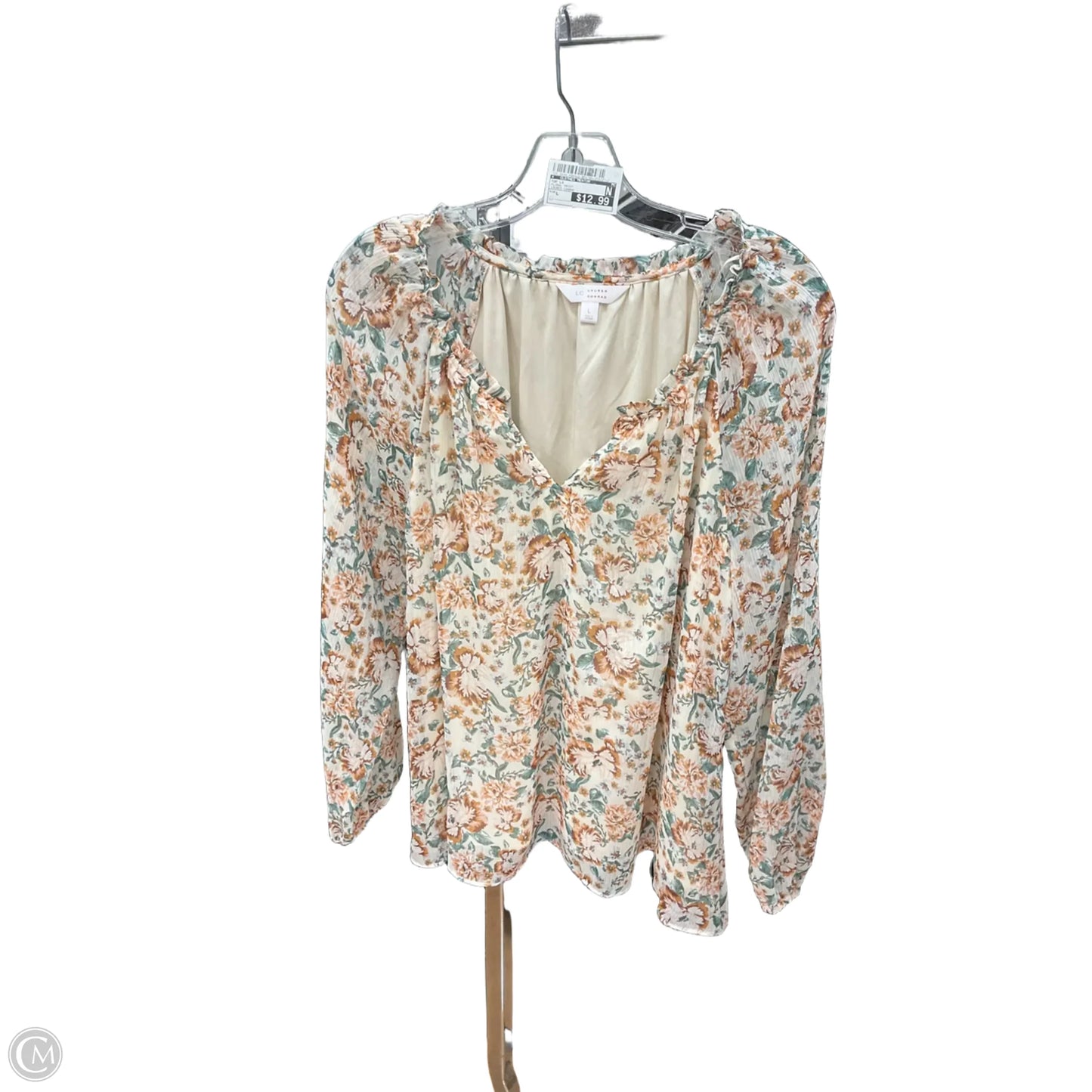 Top Long Sleeve By Clothes Mentor In Floral Print, Size: L